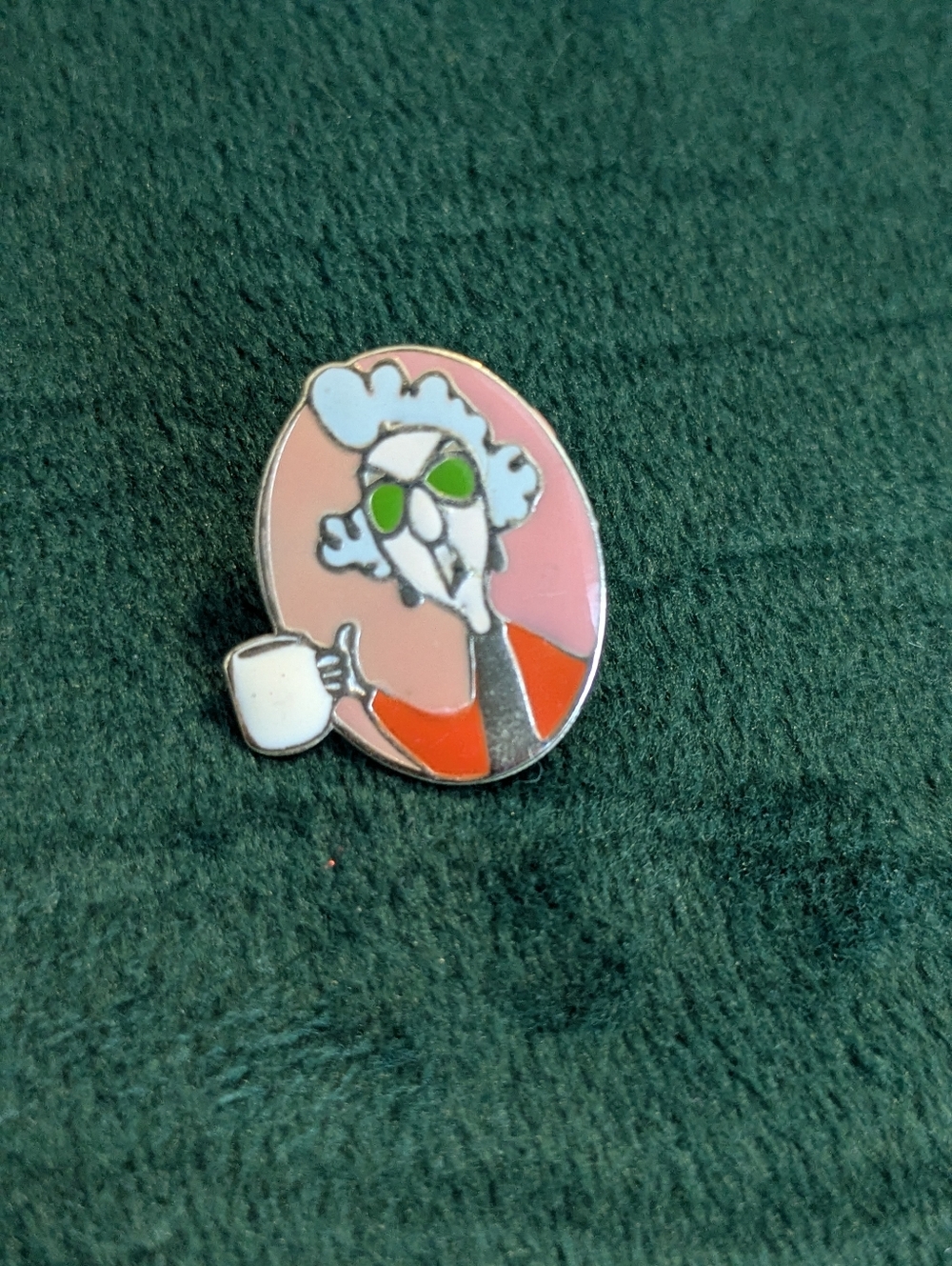 Maxine Old Lady Granny Drinking Coffee (Vintage Hallmark) Collectible Lapel Pin